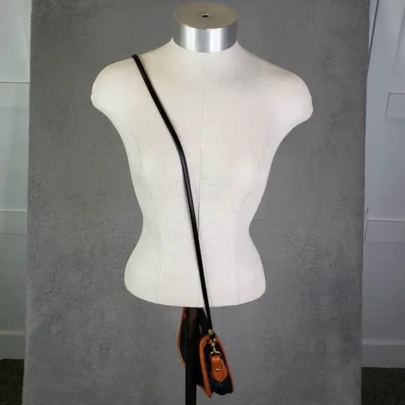 Vtg Dooney & Bourke All Weather Leather Equestrian Crossbody Saddle Bag Blue - Picture 3 of 10